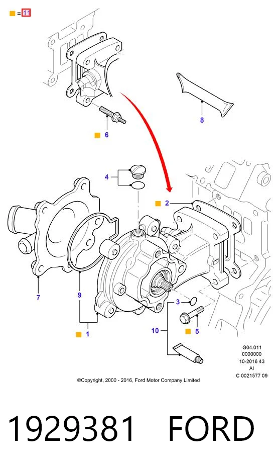 1929381 Ford Bombeadora de agua, completo con caja