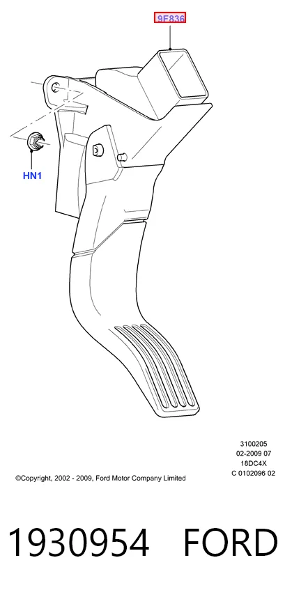 Pedal de aceleracion para Ford Connect  TC7
