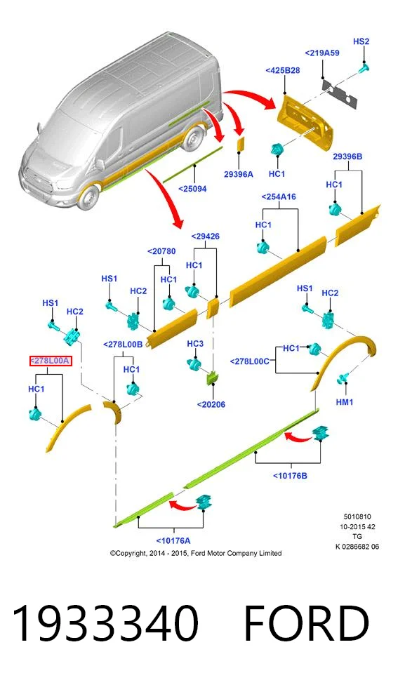 Extensión de aleta delantera izquierda Ford 1933340 precio, desde 40,06 EUR