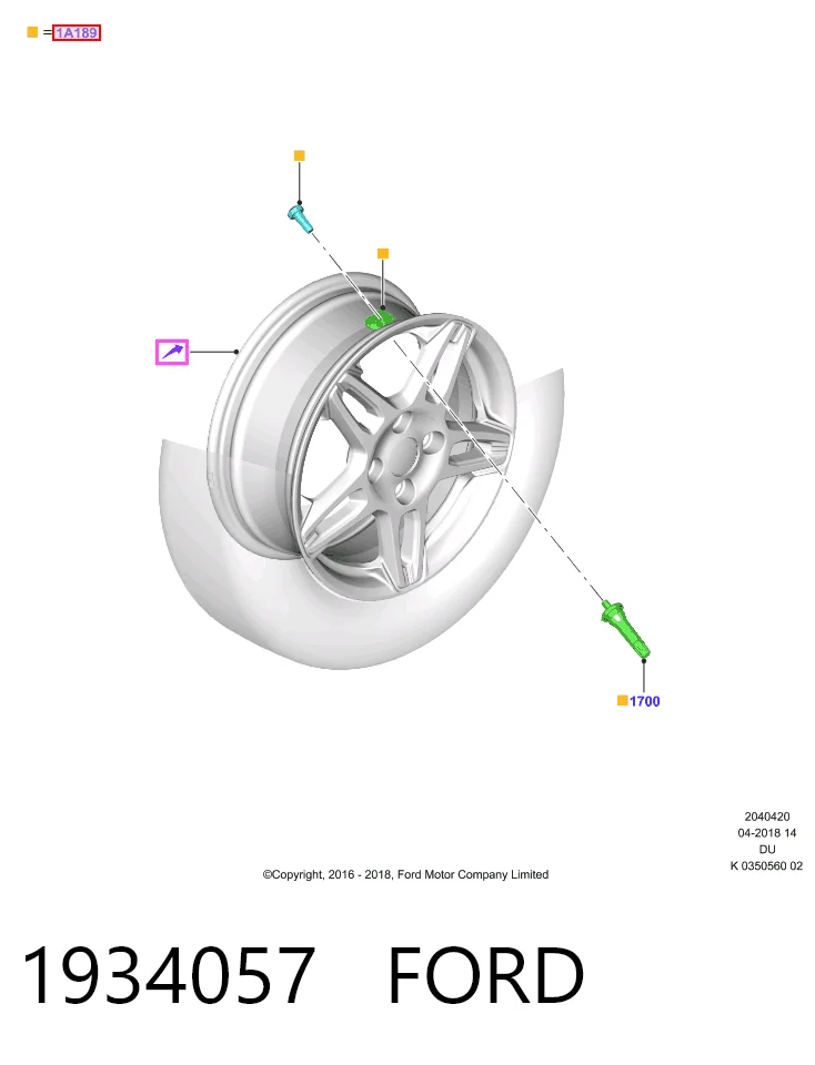 1934057 Ford Sensor de presión de neumáticos (TPMS)
