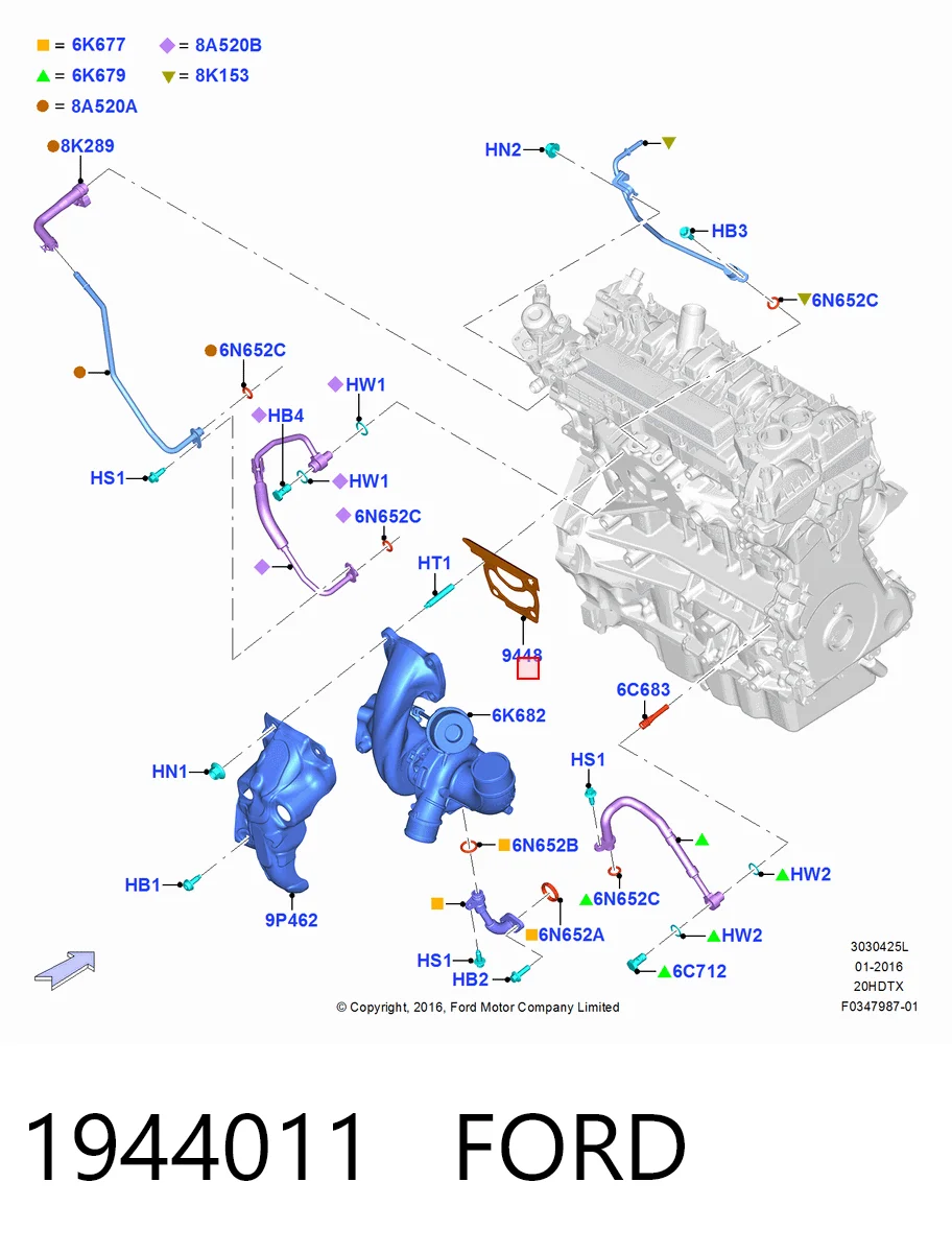 1944011 Ford Junta colector joint