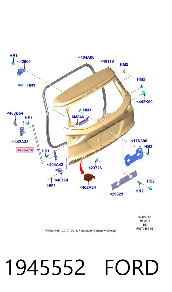 Amortiguador de porton para Ford Kuga II CBS