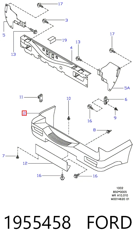 Defensa trasero Ford Maverick (1993-1998)