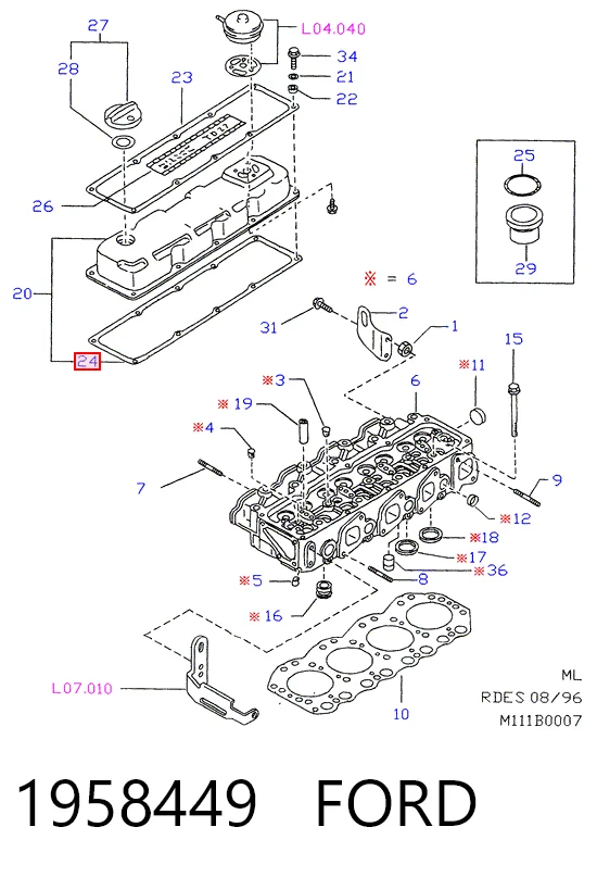 Junta tapa de balancines para Nissan Terrano WD21