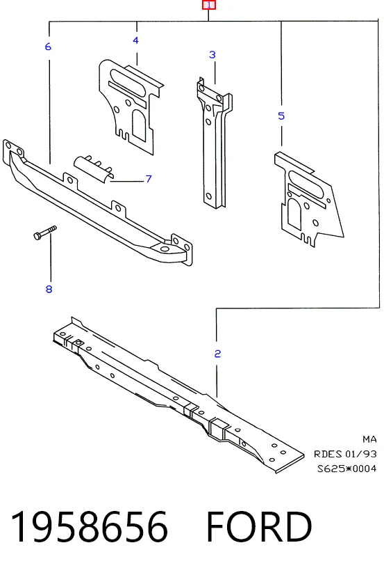 Soporte de radiador completo (panel de montaje para foco) Ford Maverick II (2001-2007)