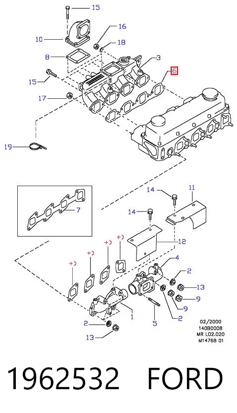  Junta de colector de admisión Nissan Terrano 2