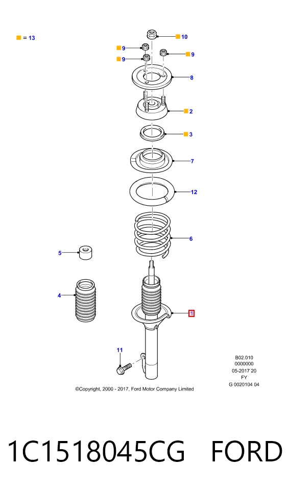 Amortiguador frontal Ford Transit  (2000-2006)