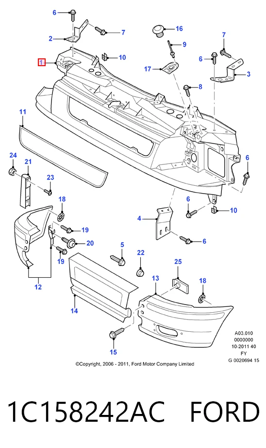  Soporte de radiador Ford Transit 5