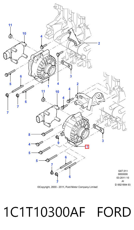 1C1T10300AF Ford Alternador de coche