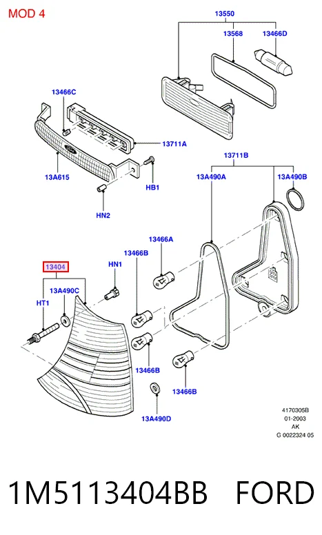 Piloto trasero derecho para Ford Focus I DFW
