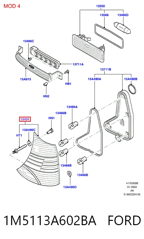Piloto trasero derecho Ford Focus I sedán (DFW) (1999 - 2005) precio, desde 45,01 EUR