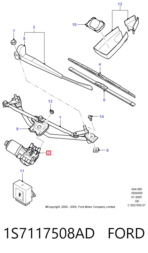 Motor del limpiaparabrisas Ford Mondeo III sedán (B4Y) (2000 - 2007) precio, desde 31,94 EUR