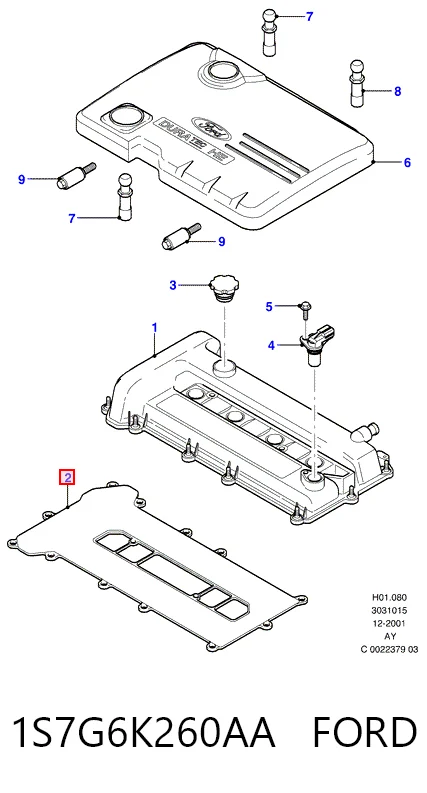1S7G6K260AA Ford Juego de juntas de tapa de balancines