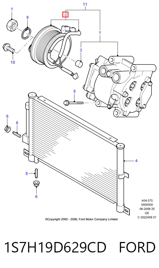1S7H19D629CD Ford Compresor climatizador