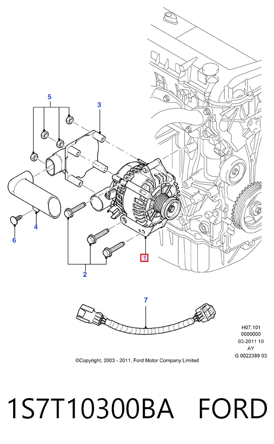 1S7T10300BA Ford Alternador de coche