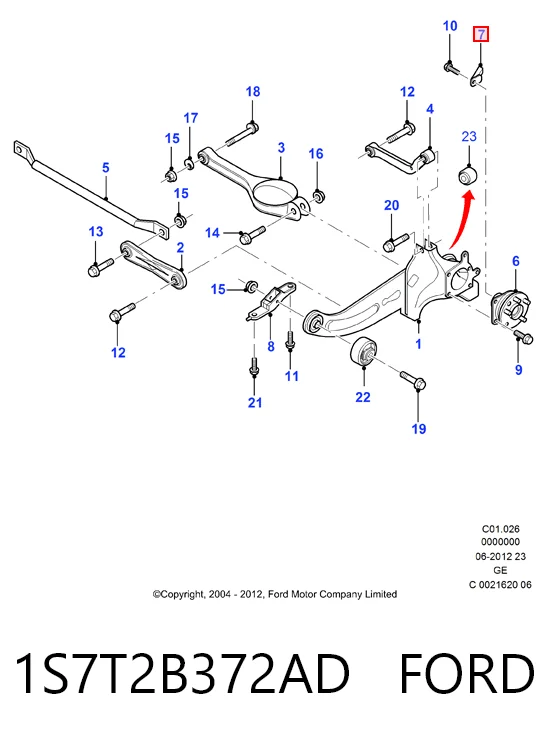 1S7T2B372AD Ford Sensor de rueda abs