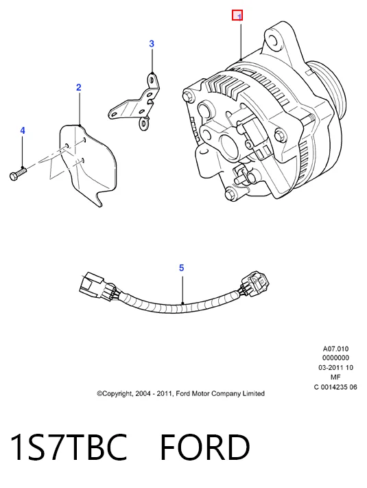 1S7TBC Ford Alternador de coche