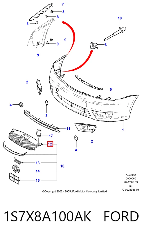  Parrilla Ford Mondeo 3