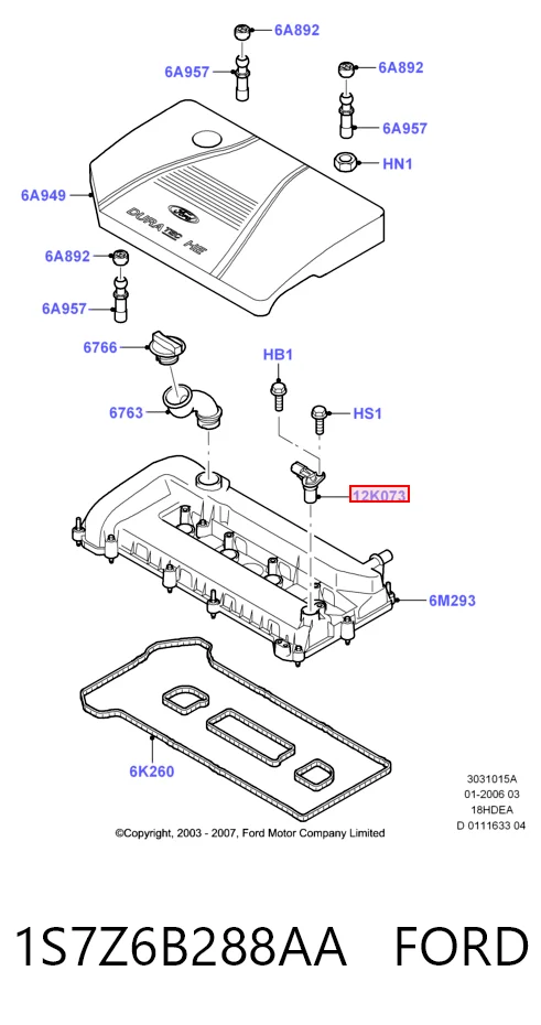 1S7Z6B288AA Ford Sensor posición arbol de levas