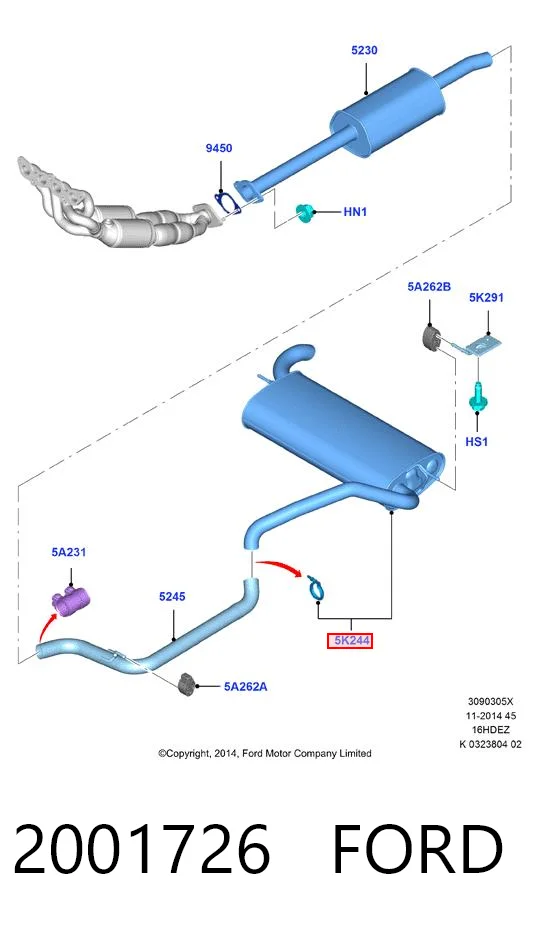 Silenciador trasero para Ford Focus III CB8
