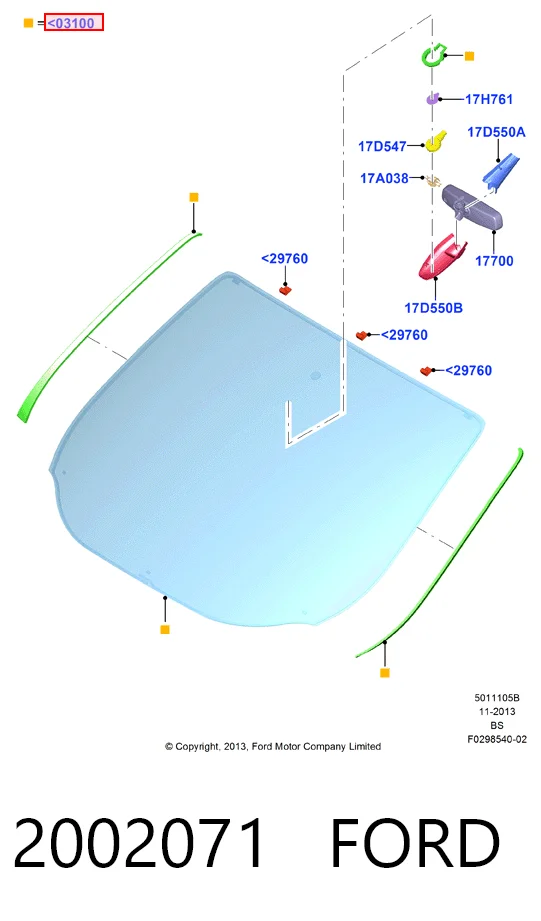 Parabrisas delantero  para Ford Kuga II CBS