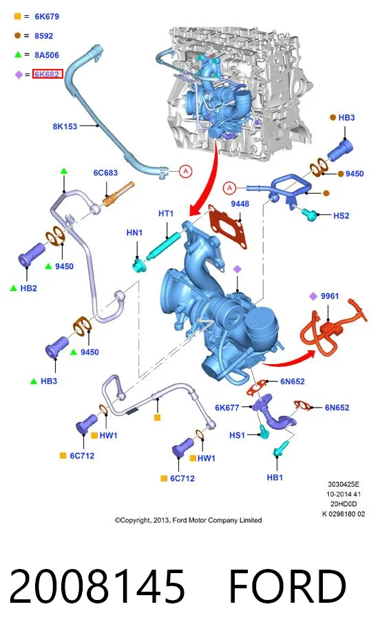 2008145 Ford Turbo para motor