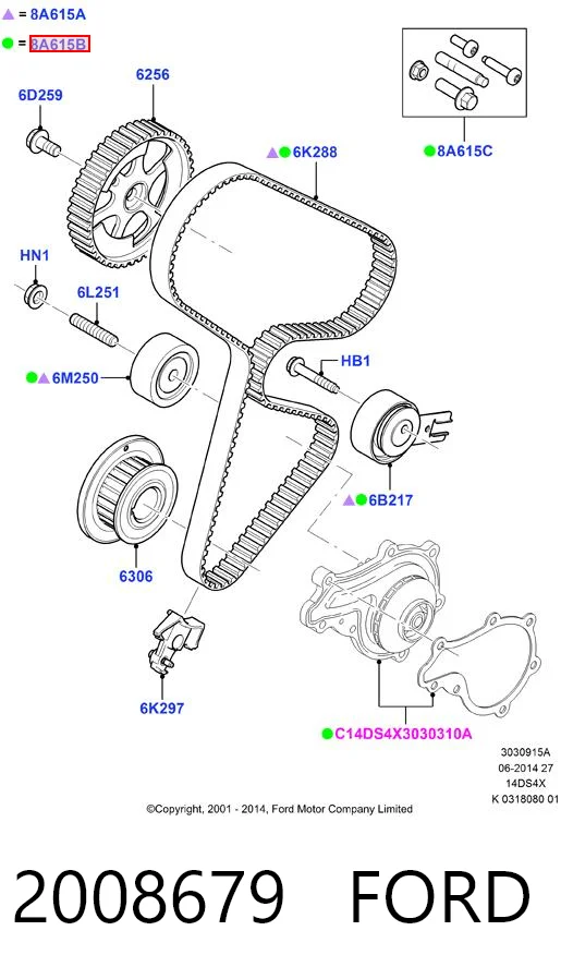 2008679 Ford Kit correa de distribución