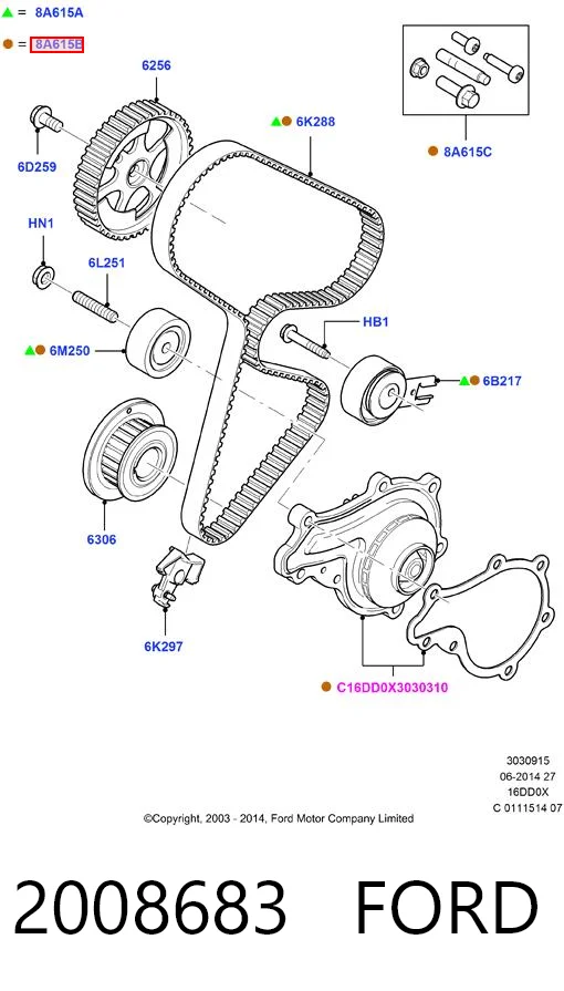 2008683 Ford Kit correa de distribución