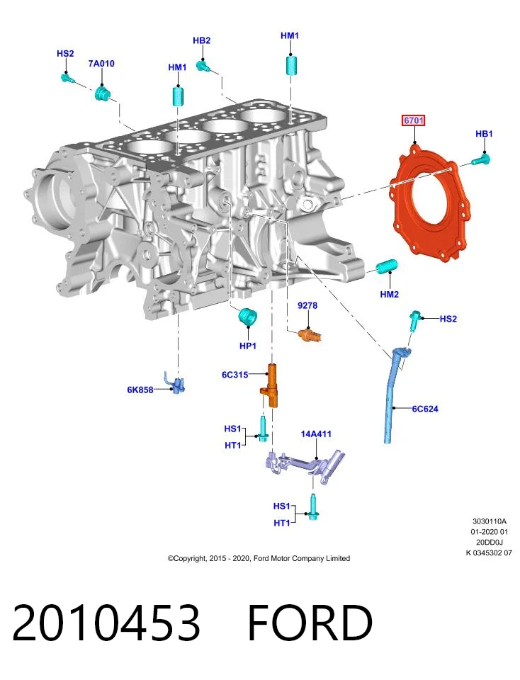 2010453 Ford Anillo retén cigüeñal