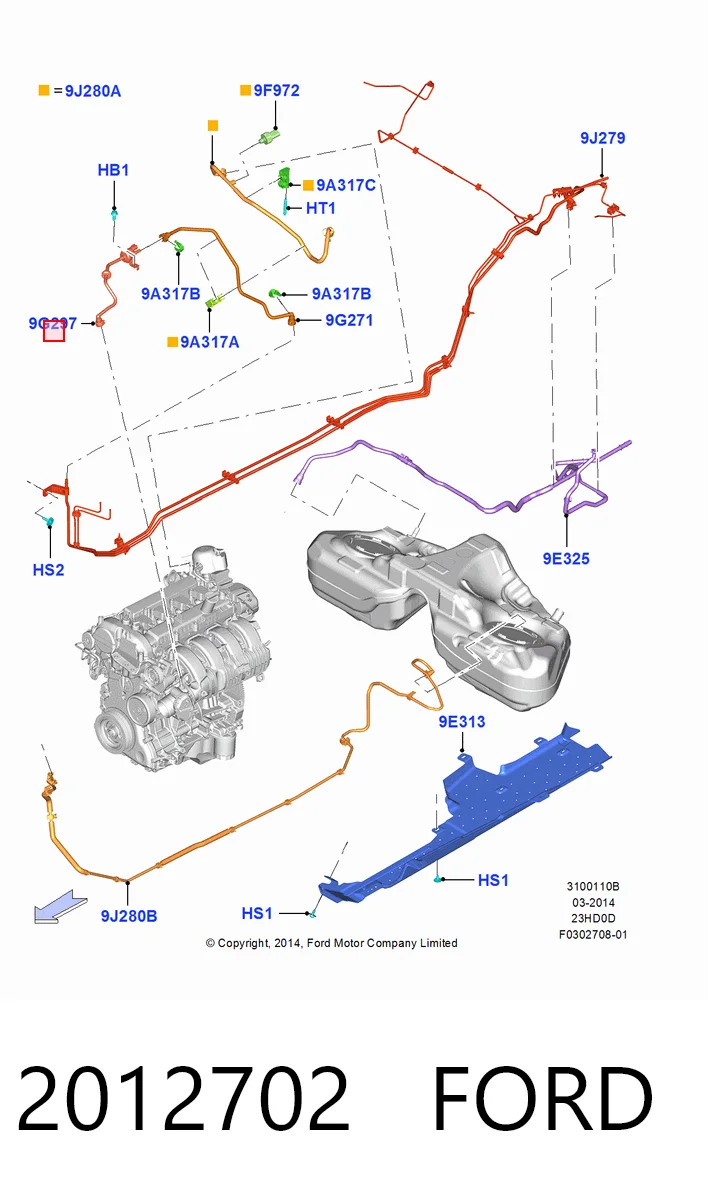Valvula de purga del canister para Ford Mustang VI ZG