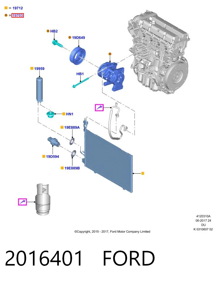 2016401 Ford Compresor climatizador