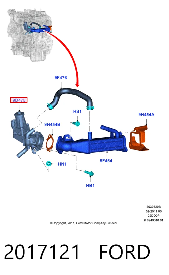 2017121 Ford Válvula EGR