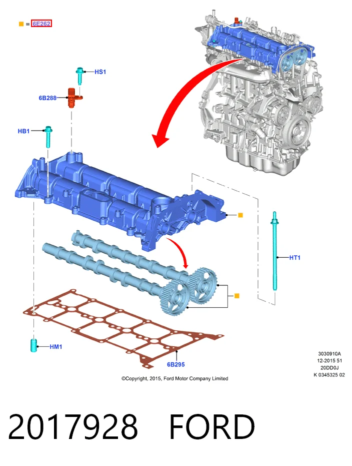 Comprar GK2Q6E262CB Ford Bancada del árbol de levas