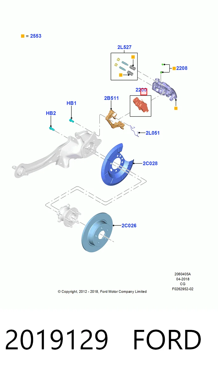 2019129 Ford Pastillas freno traseras