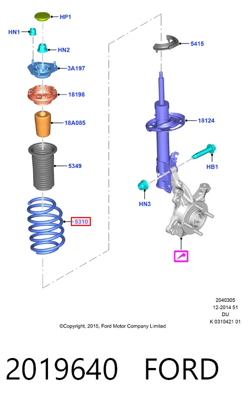 Muelle delantero para Ford Ka  UK, FK