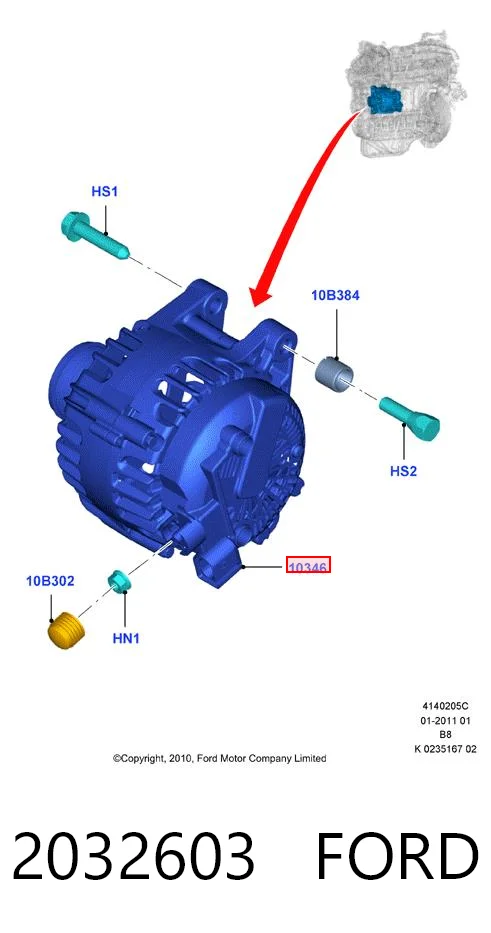 2032603 Ford Alternador de coche