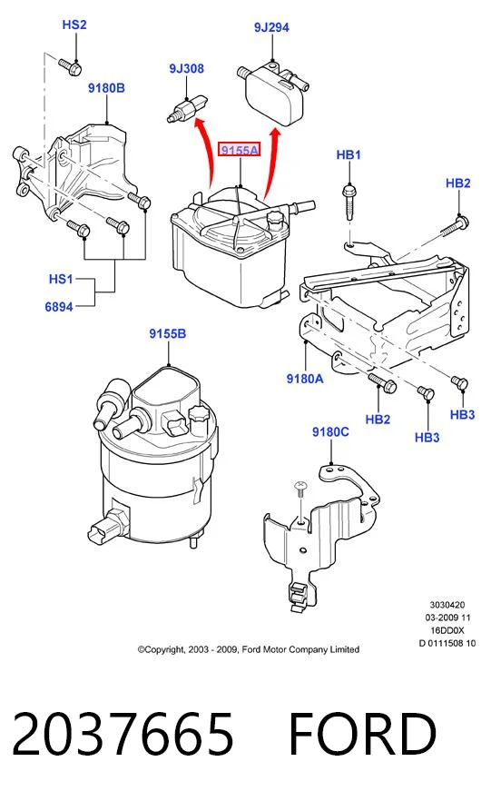 Filtro de combustible Ford Fiesta V (JH, JD)