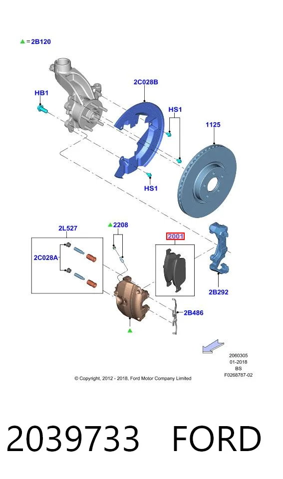 2039733 Ford Pastillas delanteras