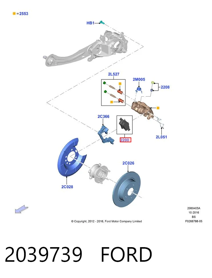 2039739 Ford Pastillas freno traseras