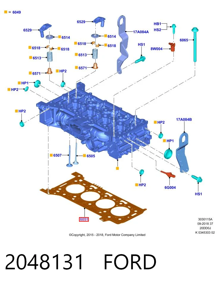 2048131 Ford Empaquetadura de culata