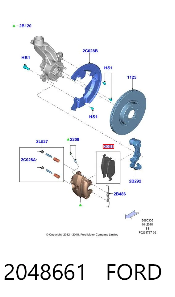 2048661 Ford Pastillas delanteras