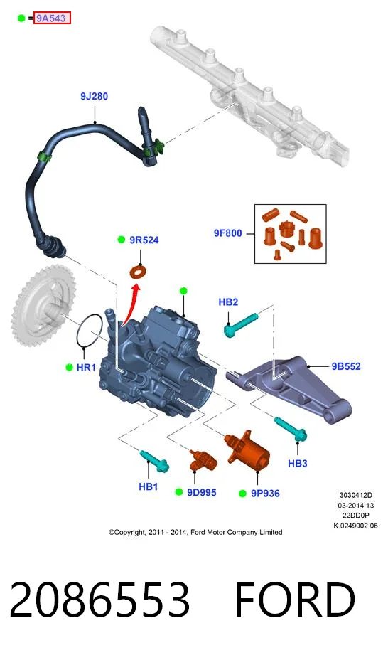 2086553 Ford Bomba de inyección