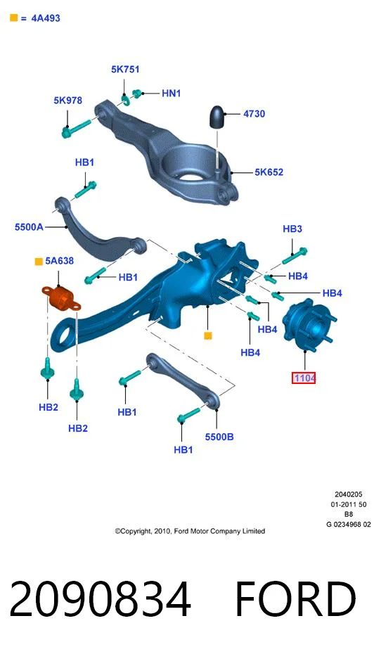 Buje de rueda trasero Ford Focus III (2010-2020)