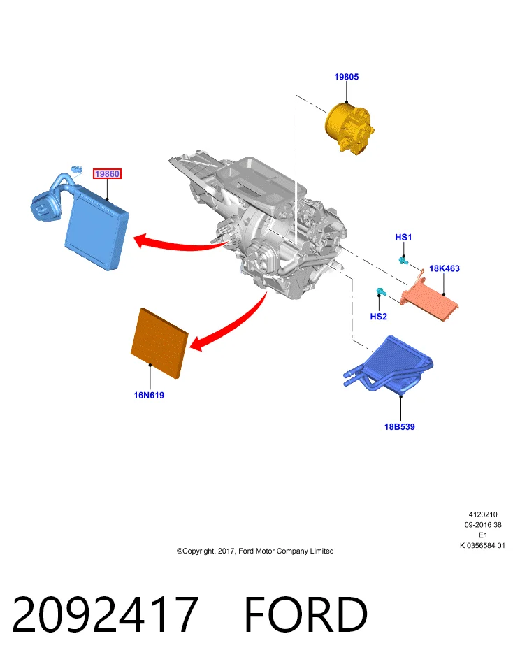 Evaporador Ford Puma (J2K, CF7)