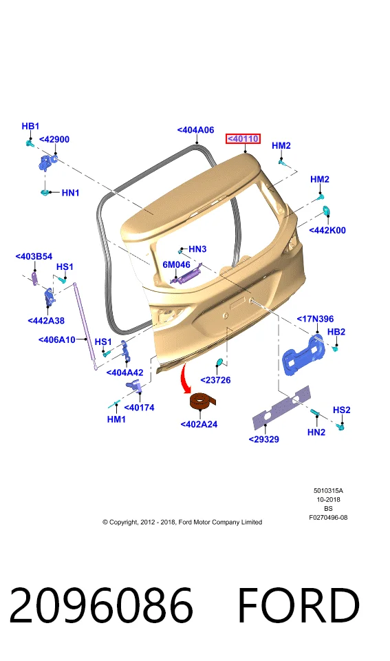  Puerta trasera Ford Kuga 2
