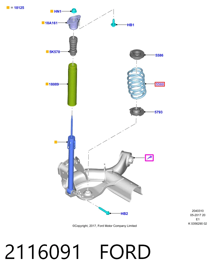 Muelle de suspensión Ford Fiesta Mk7