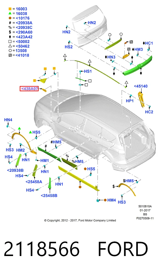Aleta delantera izquierda Ford Kuga II SUV (CBS) (2012 - 2019) precio, desde 122,45 EUR