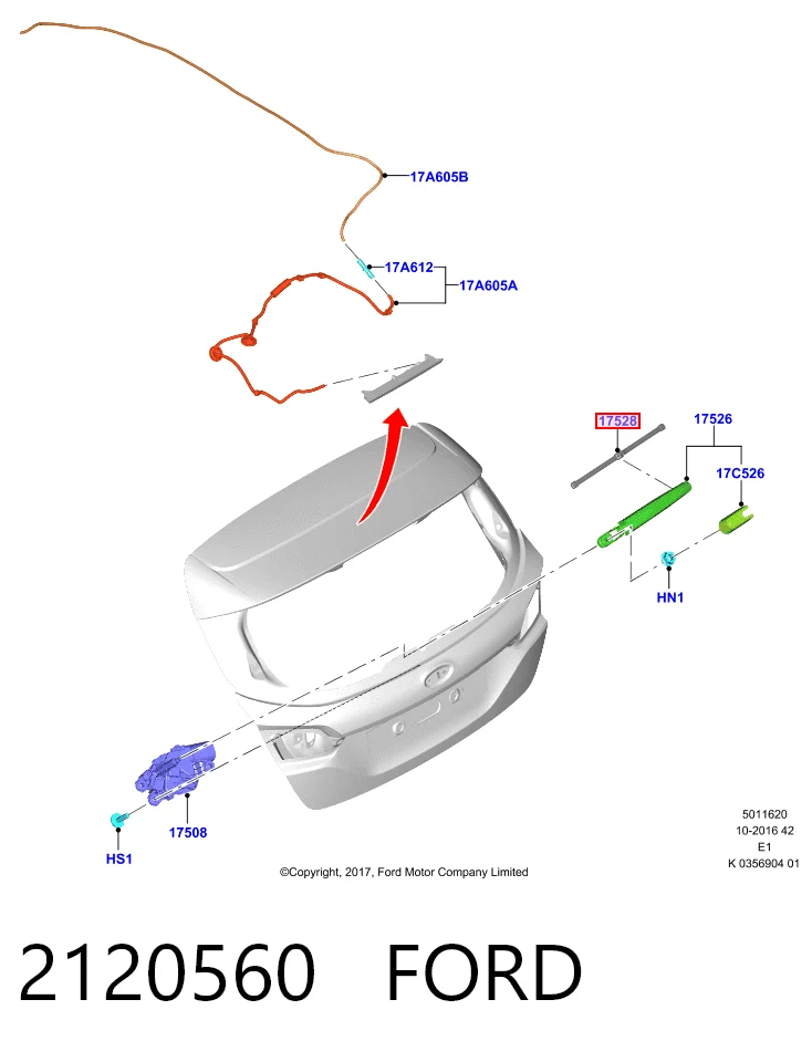 2120560 Ford Limpiaparabrisas trasero