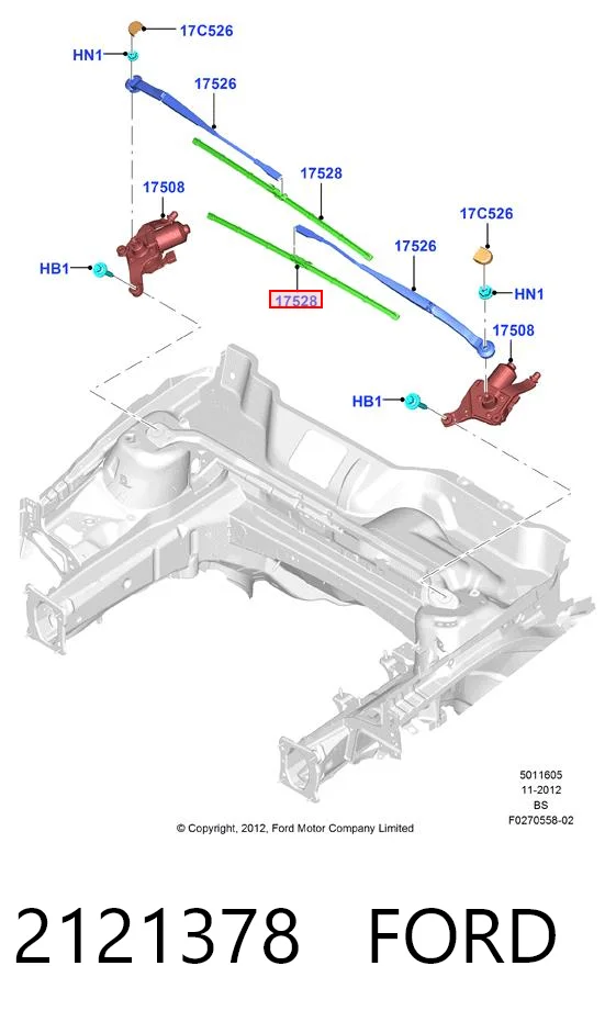 2121378 Ford Escobillas Limpiaparabrisas delanteras