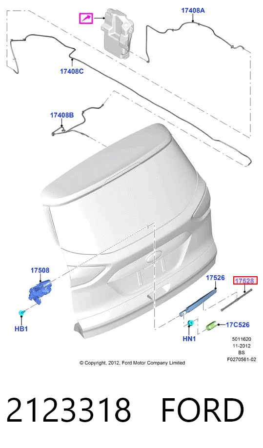 2123318 Ford Limpiaparabrisas trasero